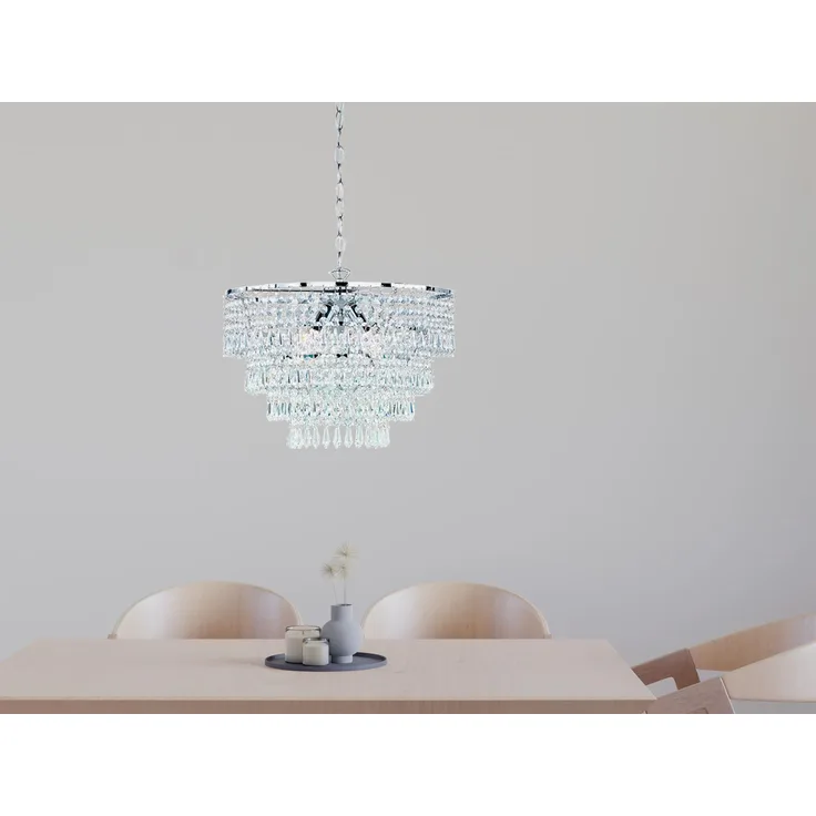 Kronleuchter ORIENT Chrom mit Kristall Behang aus Acryl, Ø 42cm