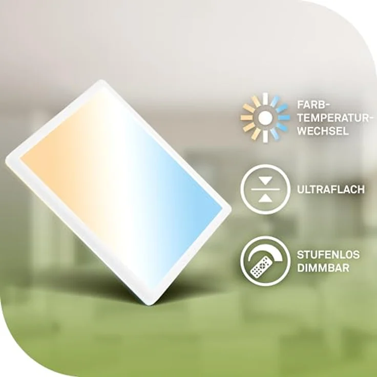BRILONER - EEK A LED Panel Effizient mit 11W bei 2400lm, ca. 50.000h Licht, flach, CCT, indirektes Licht, LED Lampe, Deckenleuchte, Wohnzimmerlampe, Deckenlampe, Flur, 29,3 x 29,3 x 3 cm, Weiß – Bild 3