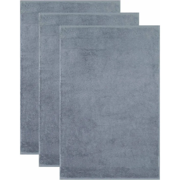 Villeroy & Boch Gästetuch, 3er Pack - One, Walkfrottier, Handtuch, Baumwolle Grau-Blau 30x50 cm