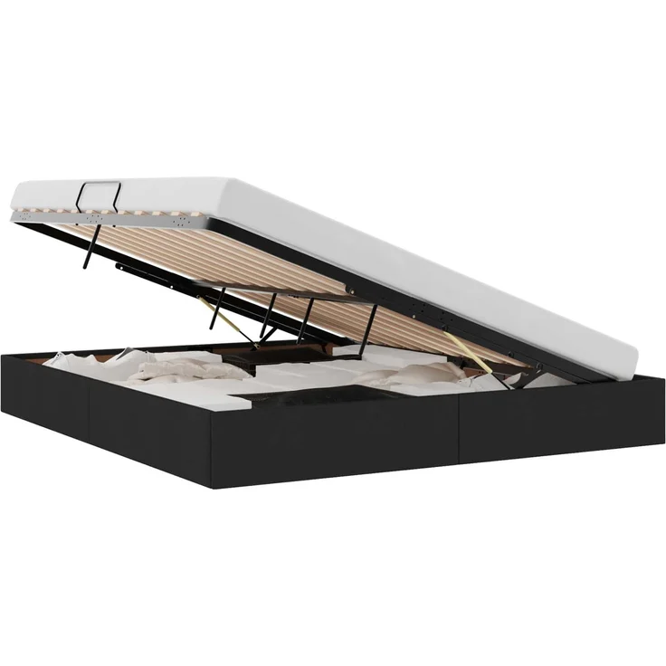 vidaXL Ottoman Bettgestell mit Speicher Schwarz 160 x 200 cm Stoff 3442834 – Bild 2