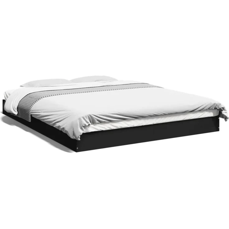vidaXL Bettgestell Schwarz 150x200 cm Holzwerkstoff 842015 – Bild 1