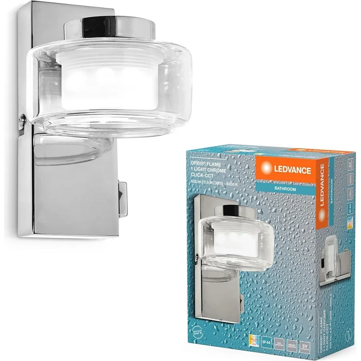 LEDVANCE Orbis Flame 5,5 W Click CCT IP44 Chrom