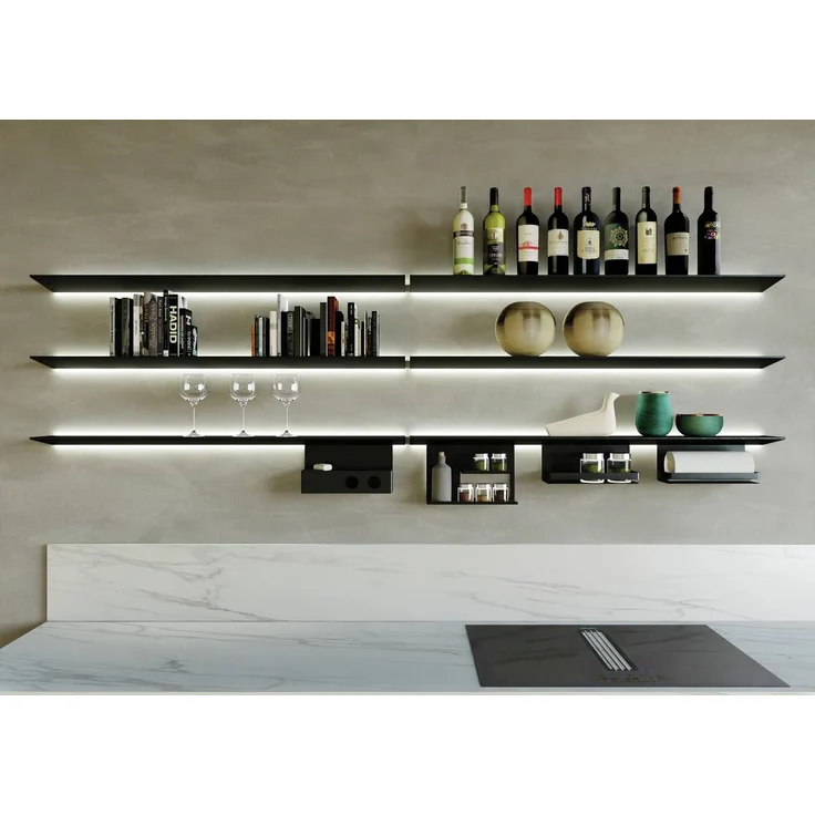 Naber 8041241 transFORM Wandtablar, 32 x 600 x 180 mm (H x B x T) für Regalsystem, schwarz matt – Bild 4