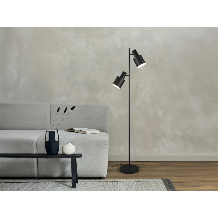 Trio Leuchten Stehleuchte Agudo 419400232, Metall Schwarz matt/Beige/Coffee, exkl. 3x E27 – Bild 5
