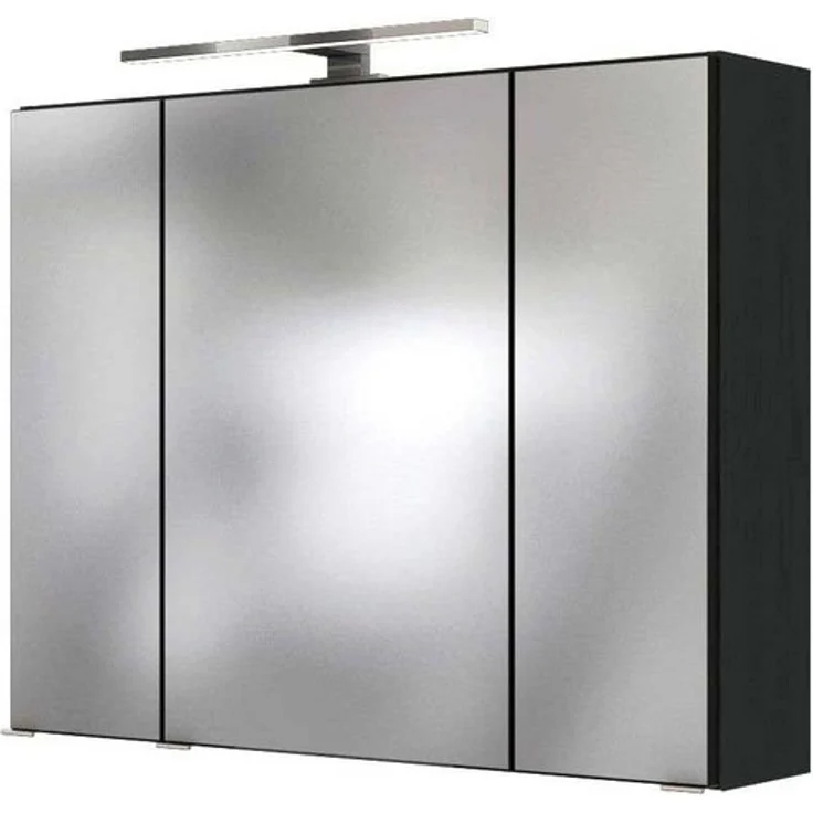 Badezimmer LED Spiegelschrank 80 cm ARLON-03 in matt grau BxHxT: 80 x 66 x 20 cm – Bild 3