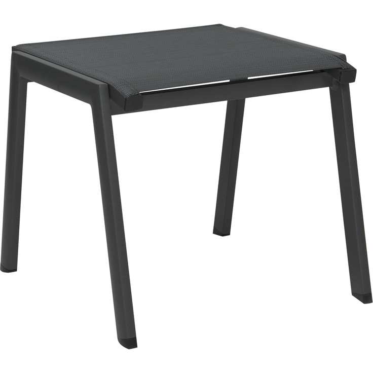 Stern NEW TOP Hocker Anthrazit: Moderner Outdoor-Fußhocker aus robustem Aluminium mit wetterfestem Textilen-Bezug in Karbon, stapelbar, Made in Germany