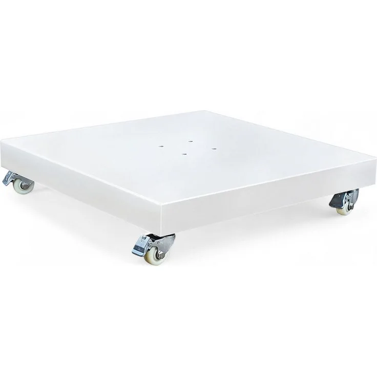 Ampelschirm Schirmständer mit Rollen Beton / Fliesen weiss 120kg 80x80cm