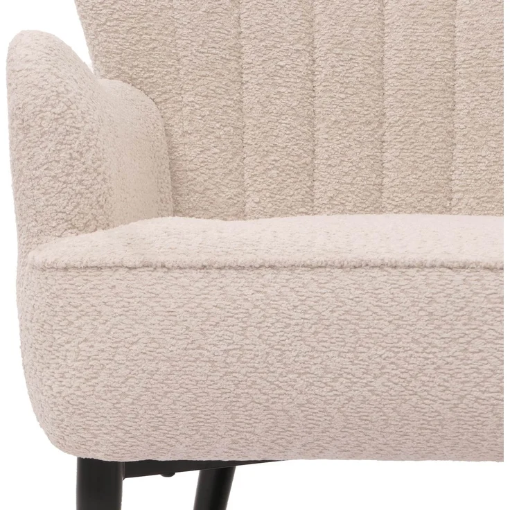 Lounge-Sessel HWC-K37, Cocktail-/Ohrensessel Polsterstuhl Retro Vintage Stoff Chenille (500g/m²) ~ creme-beige – Bild 8