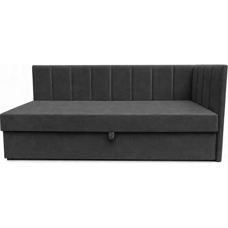 KRISAN MÖBEL Polsterbett TEDY in Grau 80 x 200 cm mit Bettkasten, gepolstertem Kopfteil und praktischem Stauraum, modernes Einzelbett für Kinder- und Jugendzimmer – Bild 2