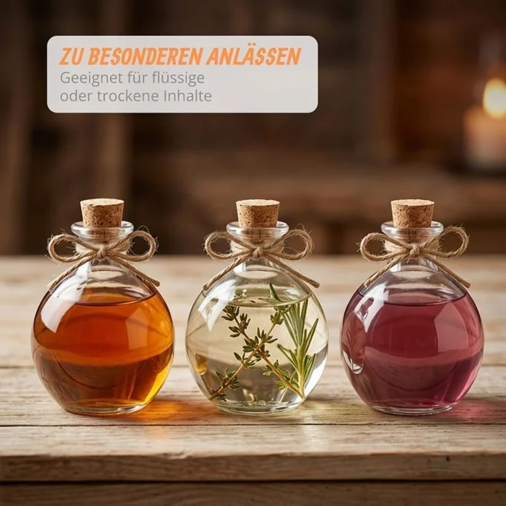Relaxdays Glasflaschen mit Korken 6er Set – Bild 7