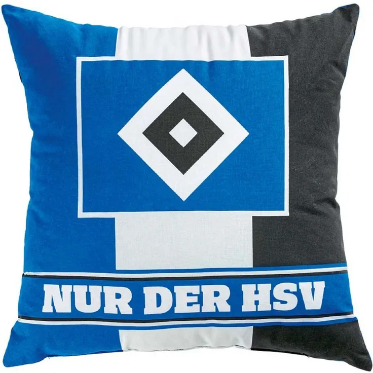 HSV Kissen Nur der HSV 38x38 cm. schwarz-weiß-blau