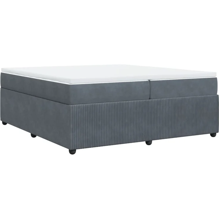 vidaXL Boxspringbett mit Matratze Dunkelgrau 200x200 cm Samt 3285663 – Bild 9