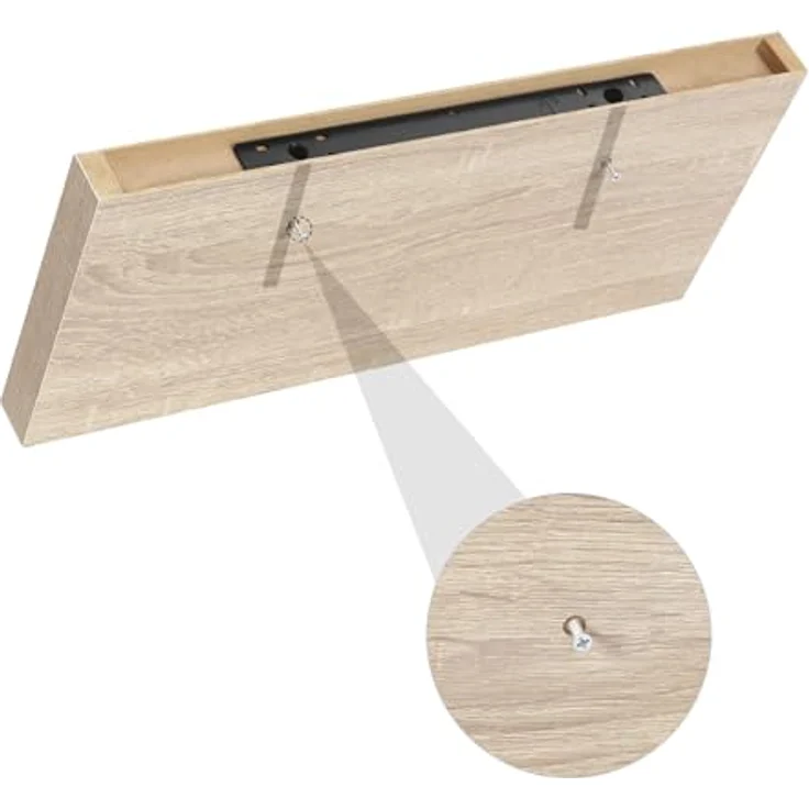 EUGAD Wandregal Wandboard Buchregal Hängeregal DVD CD Regal Holz Board 60cm Eiche 0116QJ – Bild 5