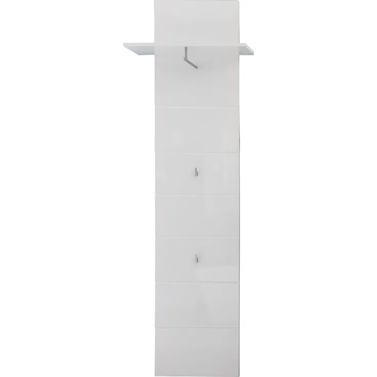 'Amanda' Garderobenpaneel, tiefgezogen, weiß Hochglanz, 60 x 195 x 25 cm
