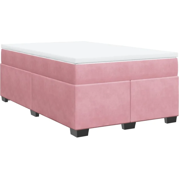 vidaXL Boxspringbett mit Matratze Rosa 120x200 cm Samt 3285280 – Bild 2