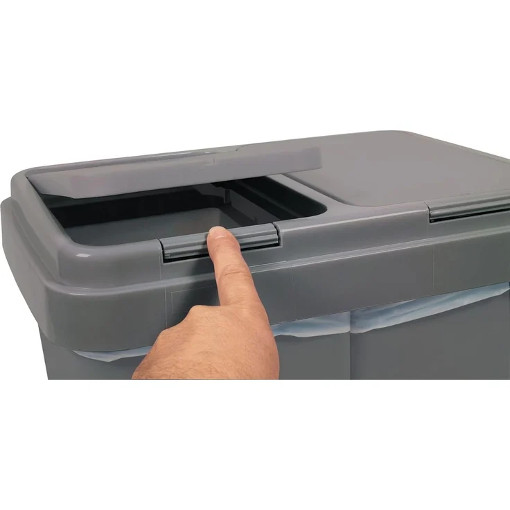 ALPFA Mülleimer Alpfa Mülleimer 2x25 Liter Abfalleimer Duo Bin, Müllbeutelhalter – Bild 2