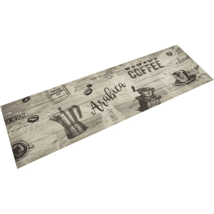 vidaXL Küchenteppich Waschbar Kaffee Grau 45x150 cm Samt 4005581 – Bild 1