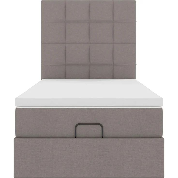 vidaXL Ottoman-Bett mit Matratze & LEDs Taupe 100x200 cm Stoff 3313986 – Bild 5