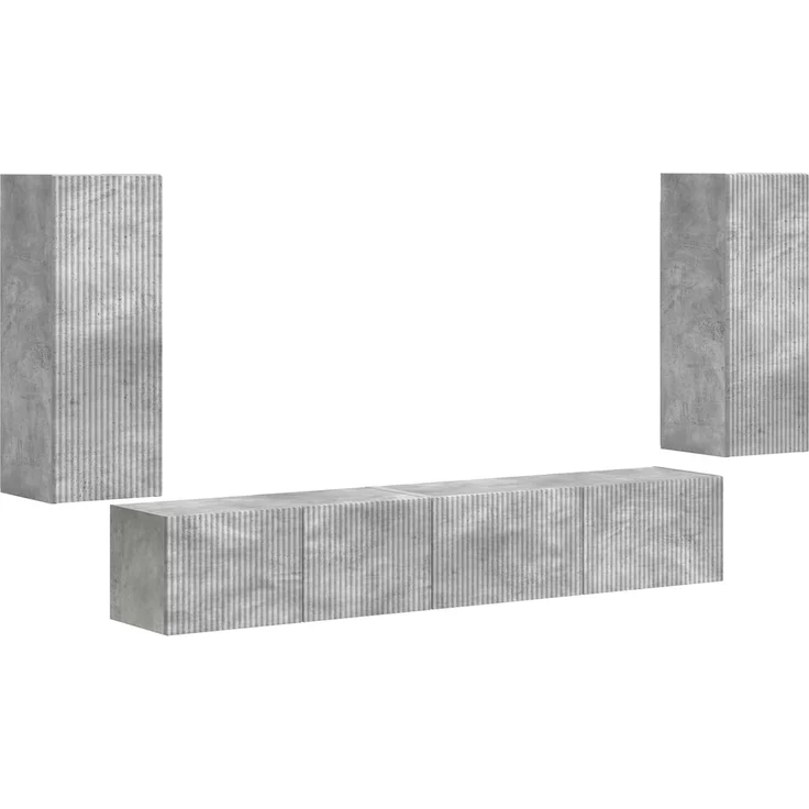 vidaXL TV-Schrankset 4 pcs Beton Grau Holzwerkstoff 3409162 – Bild 2