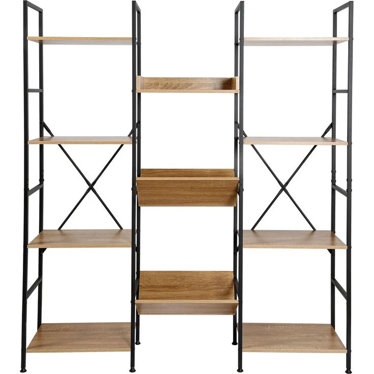 Casâme Regal 11 Ebenen Industrial-Stil - L125 x H150 cm - Helles Holz – Bild 6
