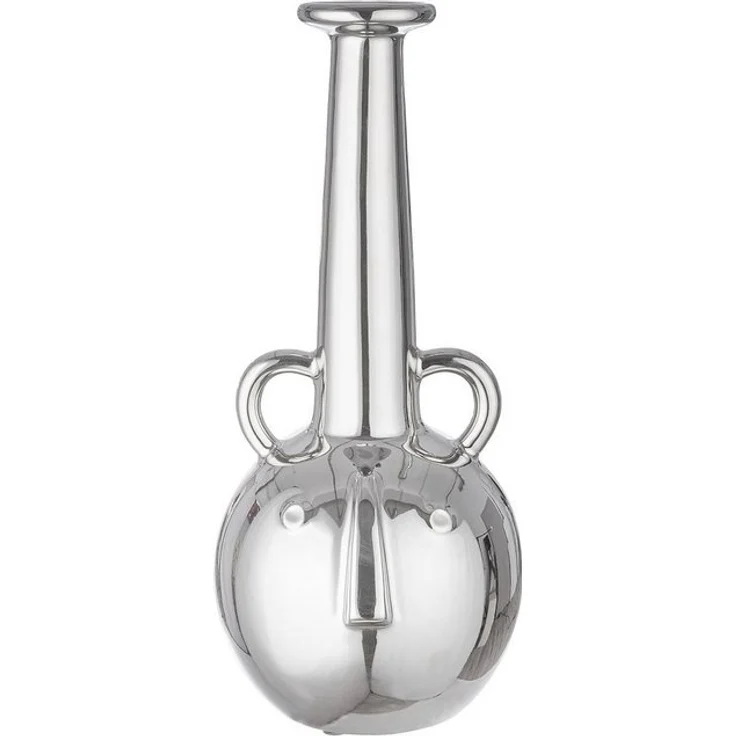 Gilde Gesichtsvase, "Viso", Gesichtsmotiv, Keramik, silberfarben, VE 1, H. 38 cm, D. 17,5 cm Höhe: 38.00 cm Durchmesser: 17.50 cm 47477 – Bild 3