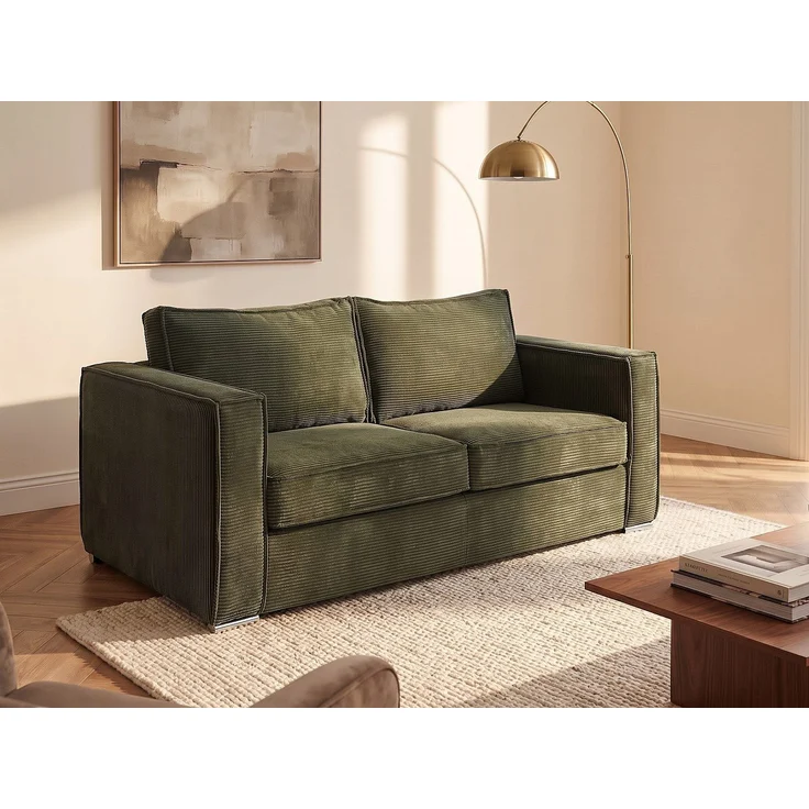 Vente-unique - LORETO - Schlafsofa - Plastik - Kunststoff (PVC) - Tannengrün - 198 x 97 x 90 cm – Bild 2