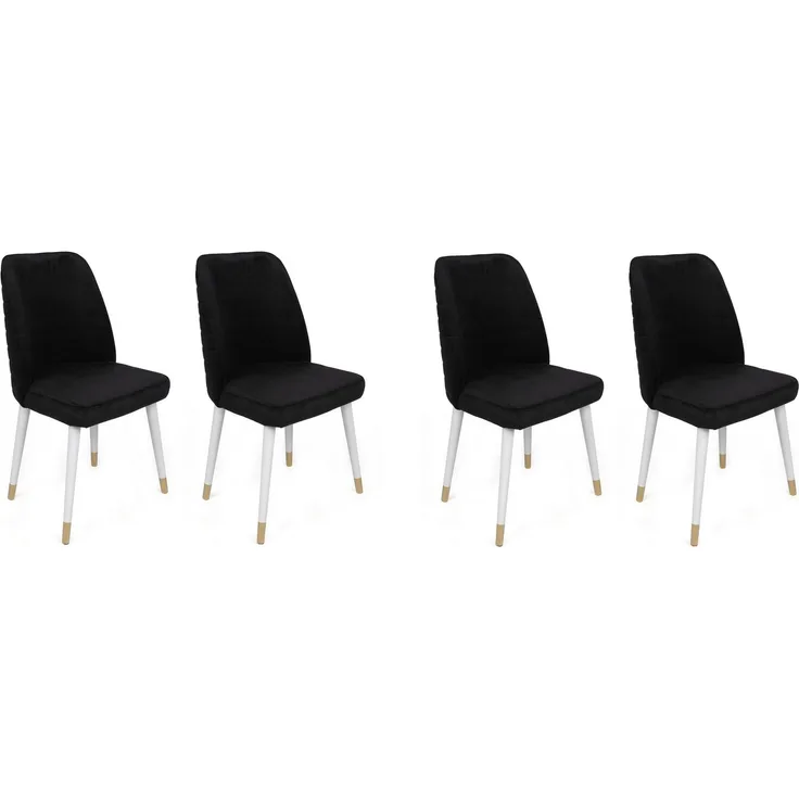 Skye Decor 'Hugo-406 V4' Stuhlset (4-teilig), Schwarz / Weiß, 50 x 90 x 49 cm