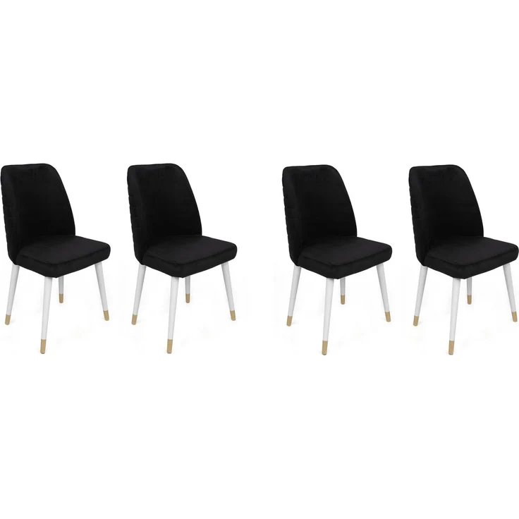 Skye Decor 'Hugo-406 V4' Stuhlset (4-teilig), Schwarz / Weiß, 50 x 90 x 49 cm – Bild 1