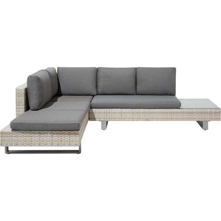 Beliani 'LANCIANO' Ecksofa Lounge Set, Polyrattan grau – Bild 5