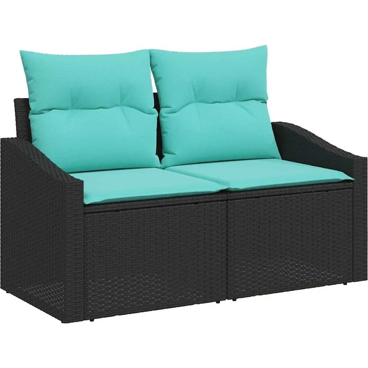 vidaXL Sofa Set 9 stk. Schwarz [Synthetisch]: Poly Rattan 3346886 – Bild 4
