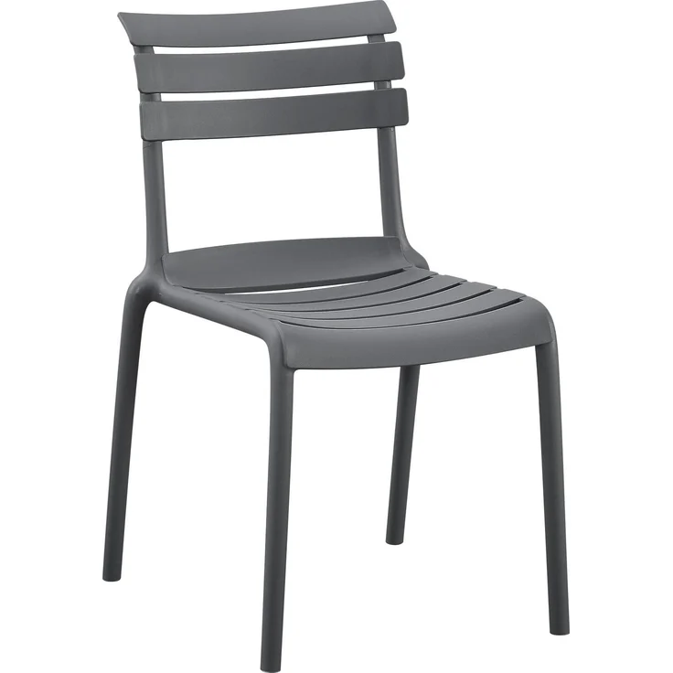Gartenmöbel-Set KLARA mit 2 Stühlen - 190 x 72 x 82 cm, Kunststoff, Dunkelgrau | Balkonset Gartenset Tisch mit Stühlen Bistroset Outdoor – Bild 7