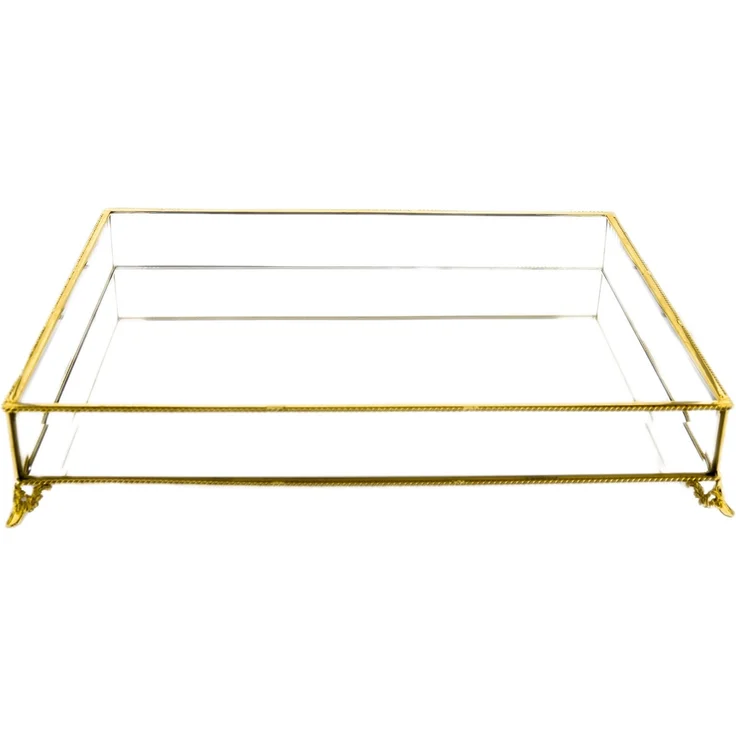 Schmuck- und Dekobox mit Spiegelboden, 30 x 40 x 8 cm - Gold – Bild 1