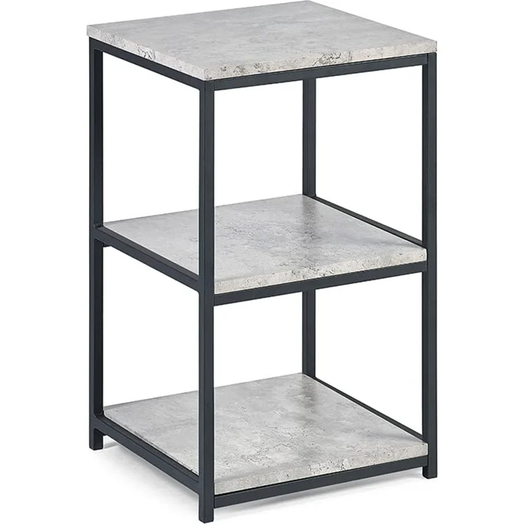 Julian Bowen Staten Hoher, schmaler Beistelltisch, Betoneffekt/Schwarz