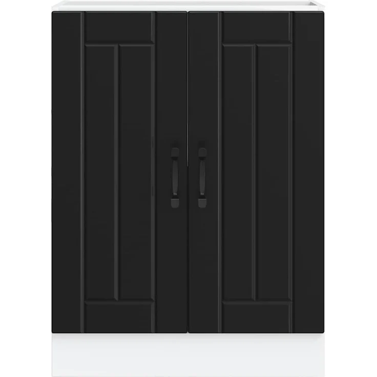 vidaXL Spülenunterschrank Lucca Schwarz Holzwerkstoff 853678 – Bild 3