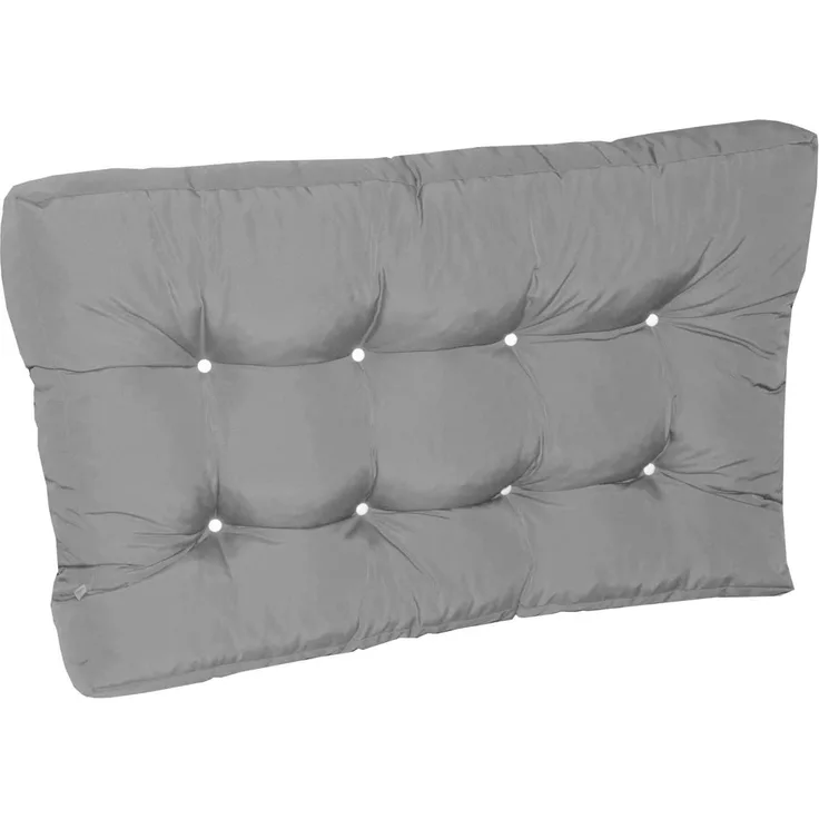 Doppler Paletten Sitzkissen ca. 120 x 80 x 15 cm hellgrau, verstürzter Steg, 8x Knöpfe