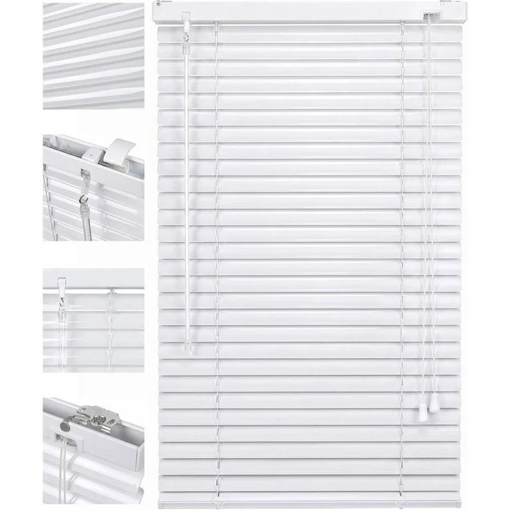 Sekey Jalousie Aluminium-Jalousie Klemmfix ohne Bohren für fenster Sichtschutz, freihängend, 25mm Alu-Lamellen, Klemmfix ohne Bohren, inkl. Zubehör – Bild 1