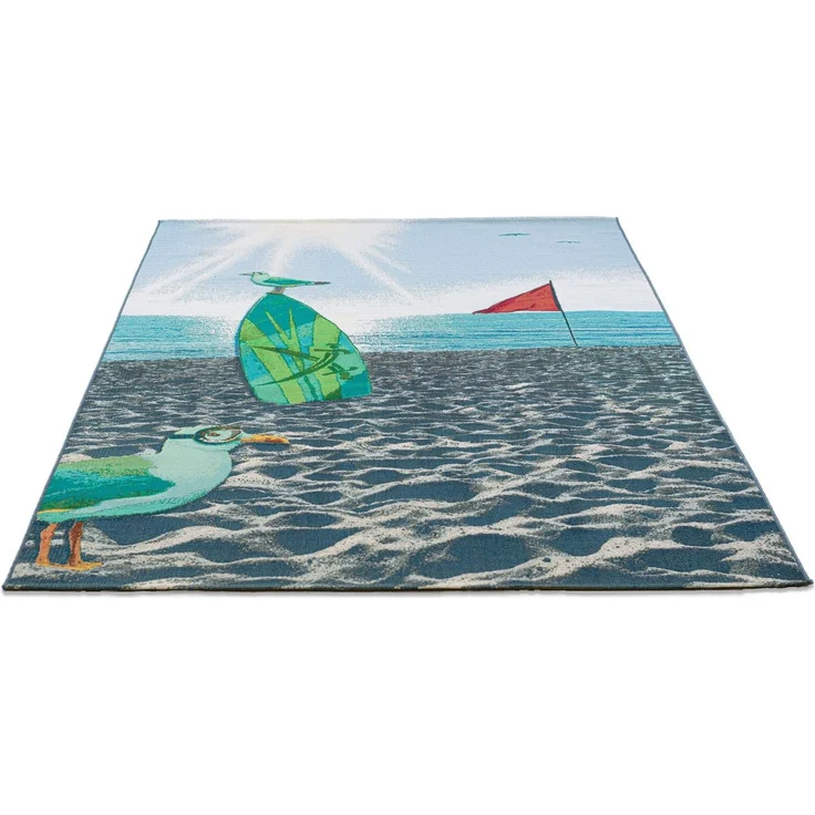 Sansibar Teppich Rantum Beach SA-021, rechteckig, Höhe: 5 mm, Flachgewebe, modernes Design, Strand & Surfboard, Outdoor geeignet – Bild 4