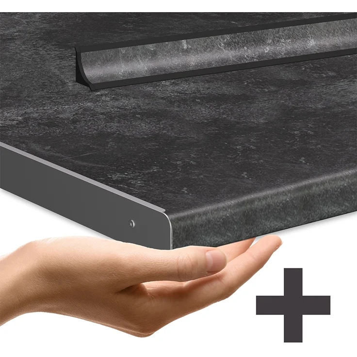 Küchenzeile R-Line Beton/Anthrazit 200 cm , AP Anthrazit Vicco – Bild 2