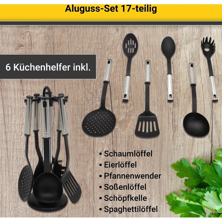 Topfset 17-tlg mit langlebige Antihaft-Versiegelung aus Aluguß in mint / Töpfe / Topf-Set / Kochtopfset / Kochtöpfe – Bild 3