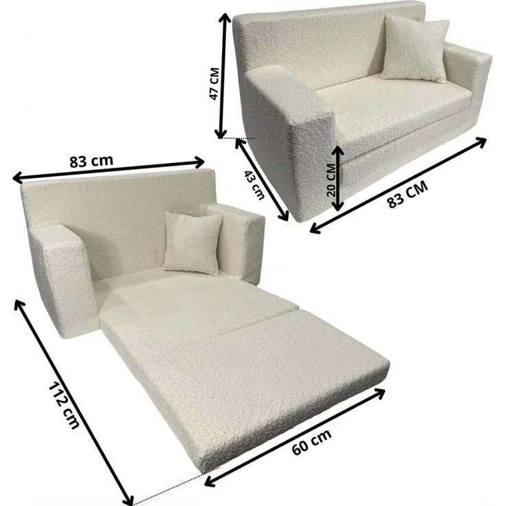 FORTISLINE Kindersofa aus Schaumstoff mit abnehmbarem Bezug Kinderzimmer – Bild 4