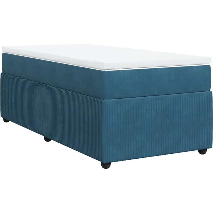vidaXL Boxspringbett mit Matratze Dunkelblau 90x200 cm Samt 3285618 – Bild 2