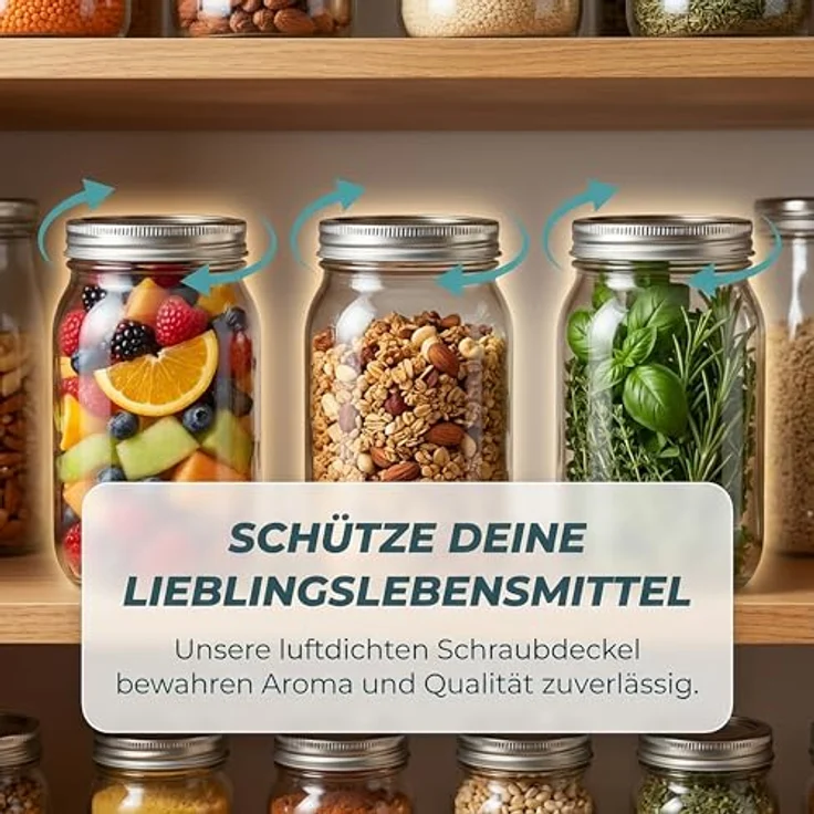relaxdays Einmachglas Einmachgläser mit Deckel 8er Set, Glas, 250 ml – Bild 3