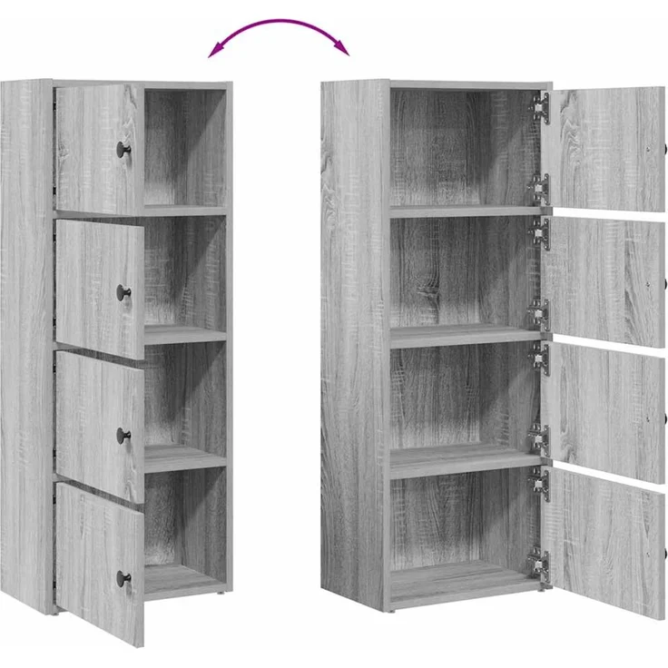 vidaXL Bücherregal Grau Sonoma 40x24x102 cm Holzwerkstoff 860378 – Bild 8