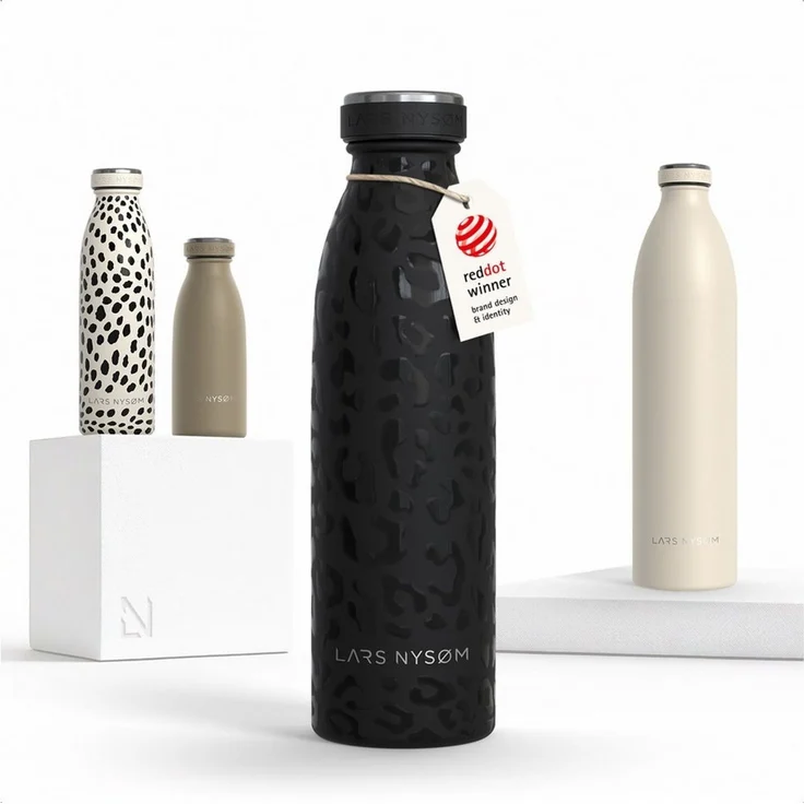 LARS NYSØM Thermoflasche Ren, Isolierflasche mit Vakuum Isolierung: 12h heiß / 24h kühl – Bild 1