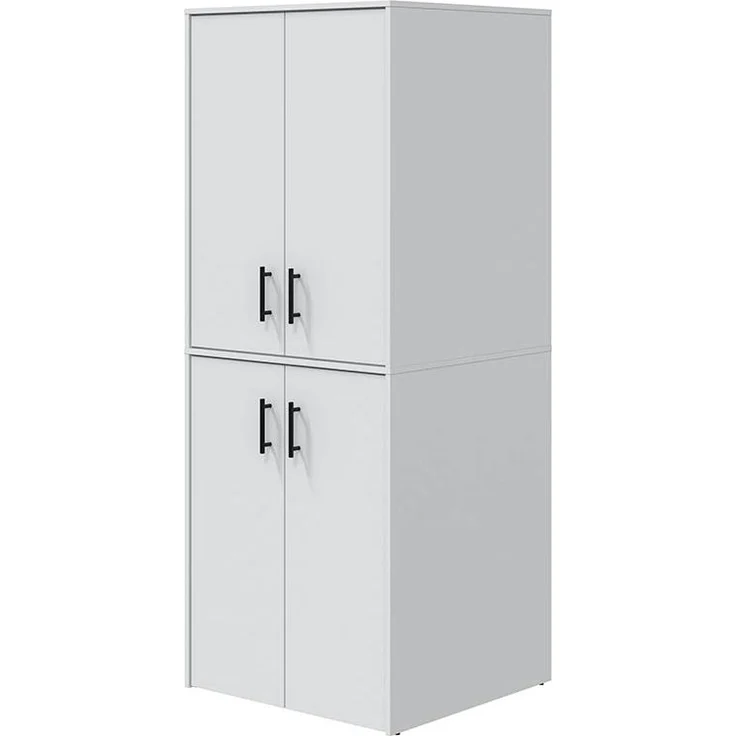 Waschmaschinenumbauschrank >LAUNDRY< (2-teilig) in weiss - 69x176x67 (BxHxT) – Bild 2