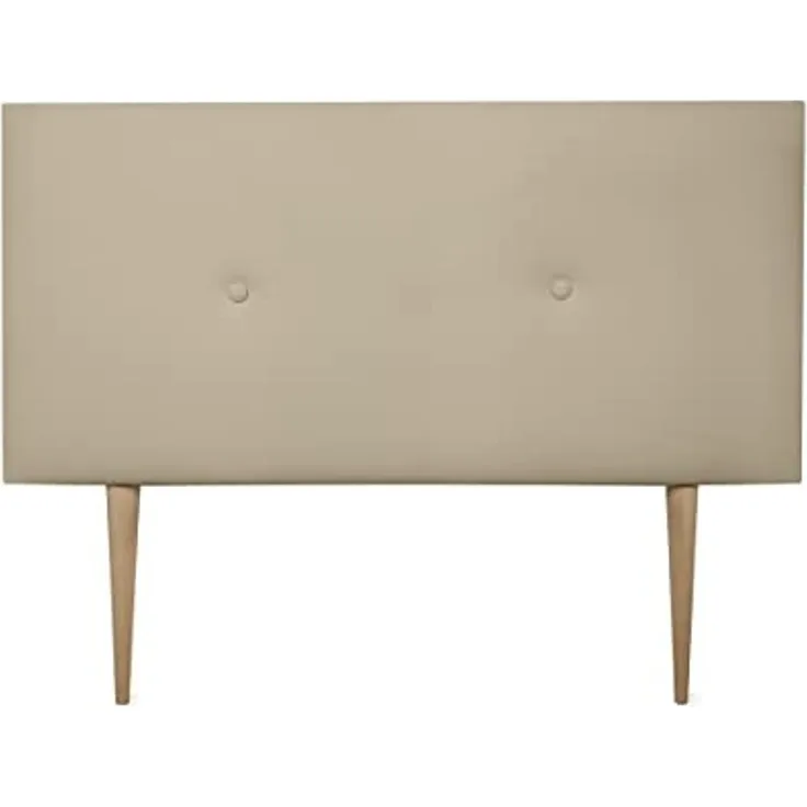 Dreaming Online - Kopfteil mit Polsterung, Modell Mailand, mit Beinen, Bezug aus hochwertigem Kunstleder, Holz Lederimitat, beige, 90 x 60 cm (Cama 80)
