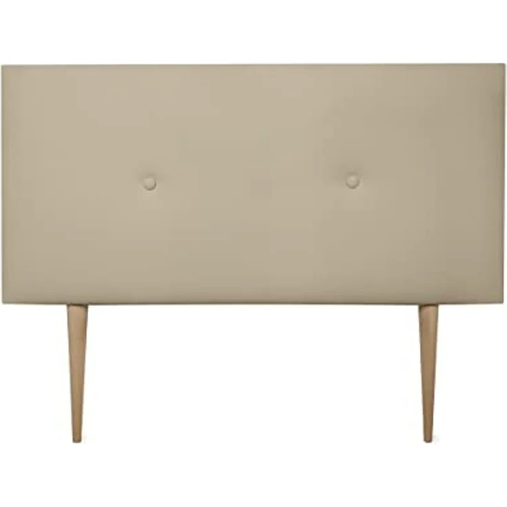 Dreaming Online - Kopfteil mit Polsterung, Modell Mailand, mit Beinen, Bezug aus hochwertigem Kunstleder, Holz Lederimitat, beige, 90 x 60 cm (Cama 80) – Bild 1