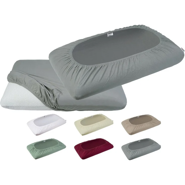 beties Kissenbezug BasicSoft, (1 Stück), Premium Feinjersey Nackenstützkissen-Spannbezug 40x70 cm silber-grau – Bild 1