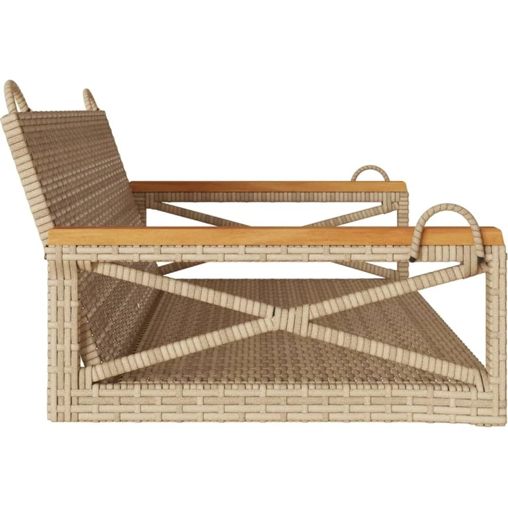 vidaXL Hängebank Beige 109x62x40 cm Poly Rattan 368154 – Bild 5