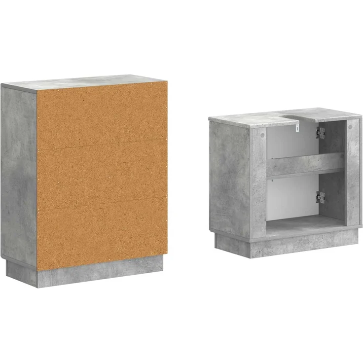 vidaXL 2-teiliges Badezimmer Schrank Set HOORN Betongrau Holzwerkstoff 3417633 – Bild 5